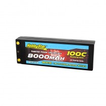 HobbyStar 8000mAh 7.6V, 2S HV 100C Hardcase LiPo Battery - Terminal Style